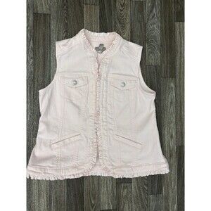 Chico’s Women’s Vest LightPink Sleeveless Denim Size 1(M) hook and eye closure